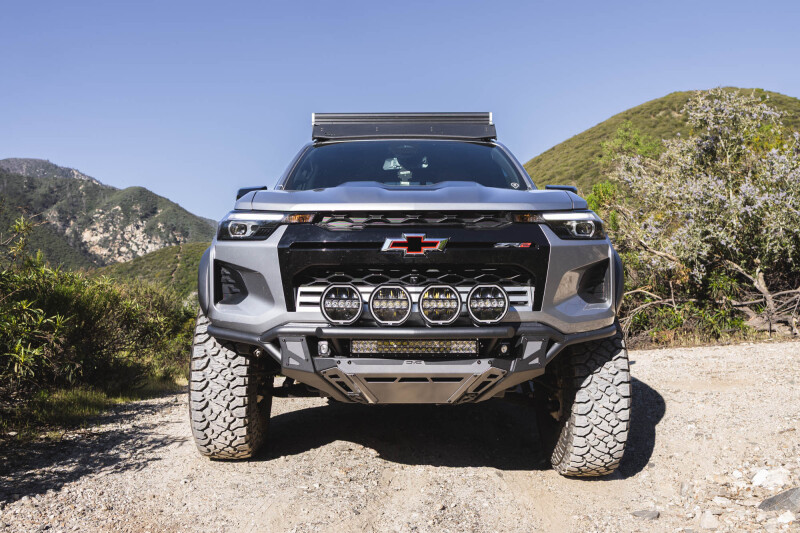 Chevrolet Colorado ZR2 Front Bumper - DV8 Offroad - Tube with Skid Plates - Micro-Texture Black with Gray Accents - `23-`26